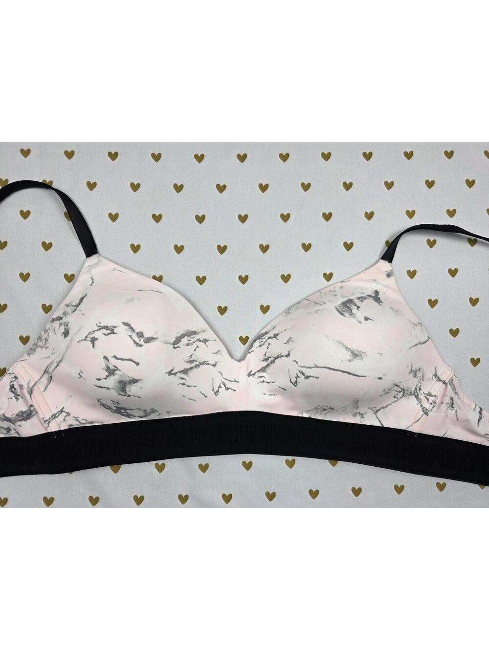 Victorias Secret PINK Camo Marbled Wireless NO wire Bra 36C Wear Everywhere Bra